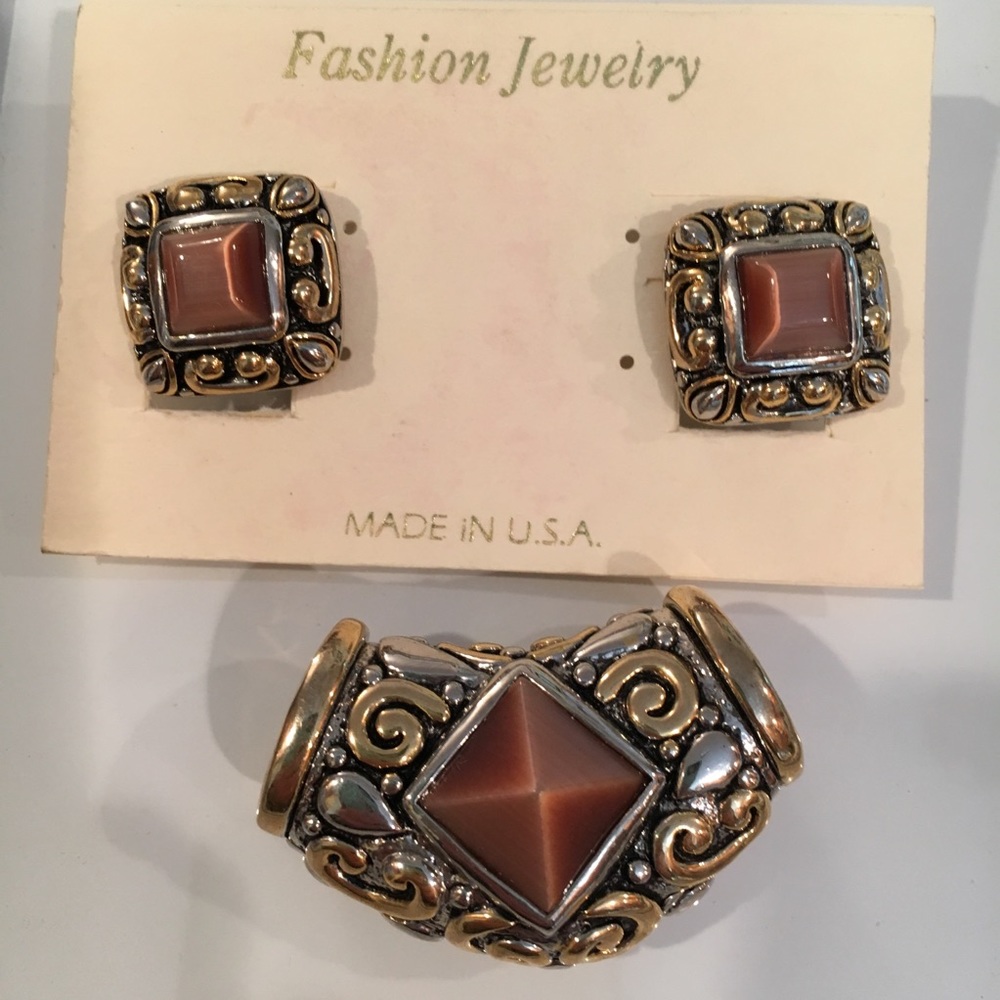 Earrings & Slide Pendant Set